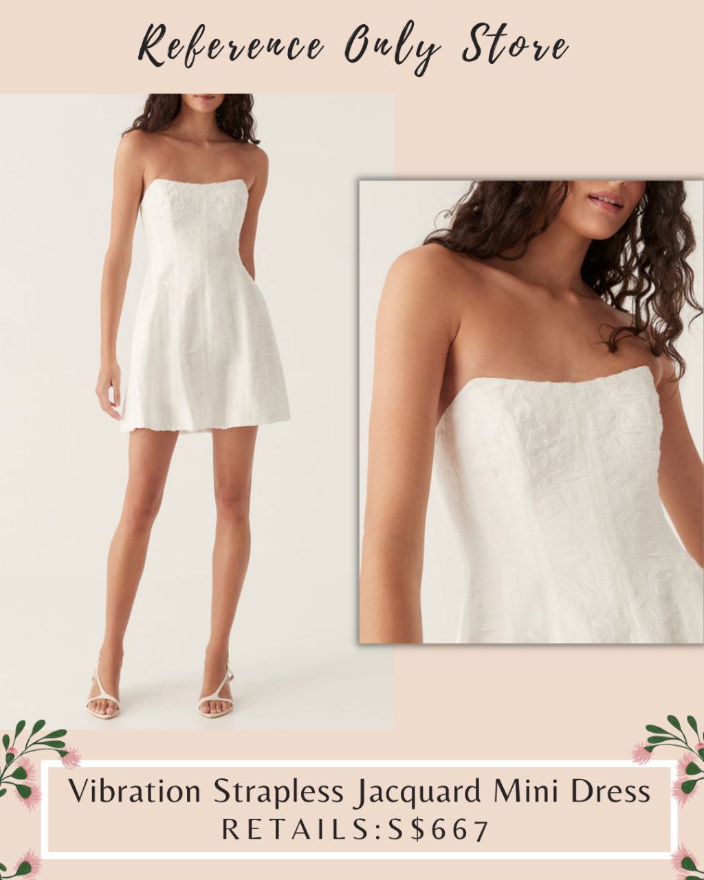 AJ Vibration Strapless Jacquard Mini Dress