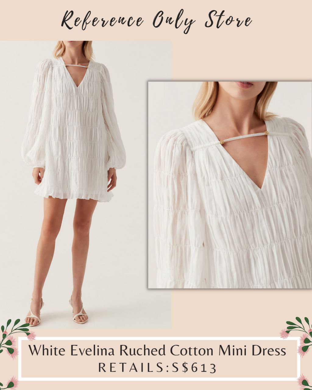 AJ Evelina Ruched Cotton Mini Dress