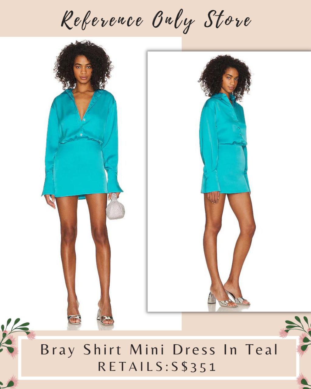 LA Bray mini shirt dress in teal