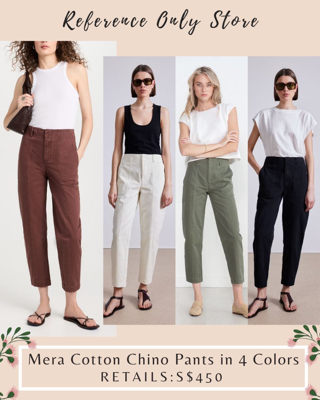 AA Mera Cotton Chino Pants in 4 colors