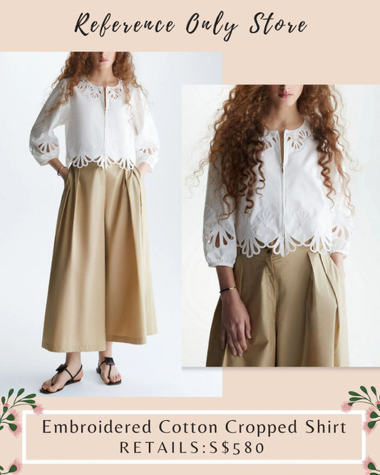 PG Embroidered cotton cropped shirt