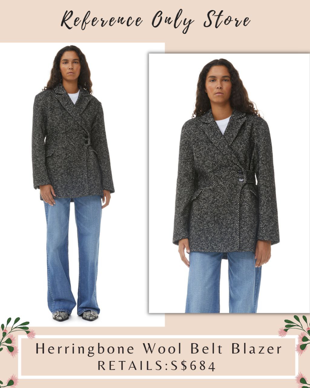 GN Herringbone Wool Blend Jacket