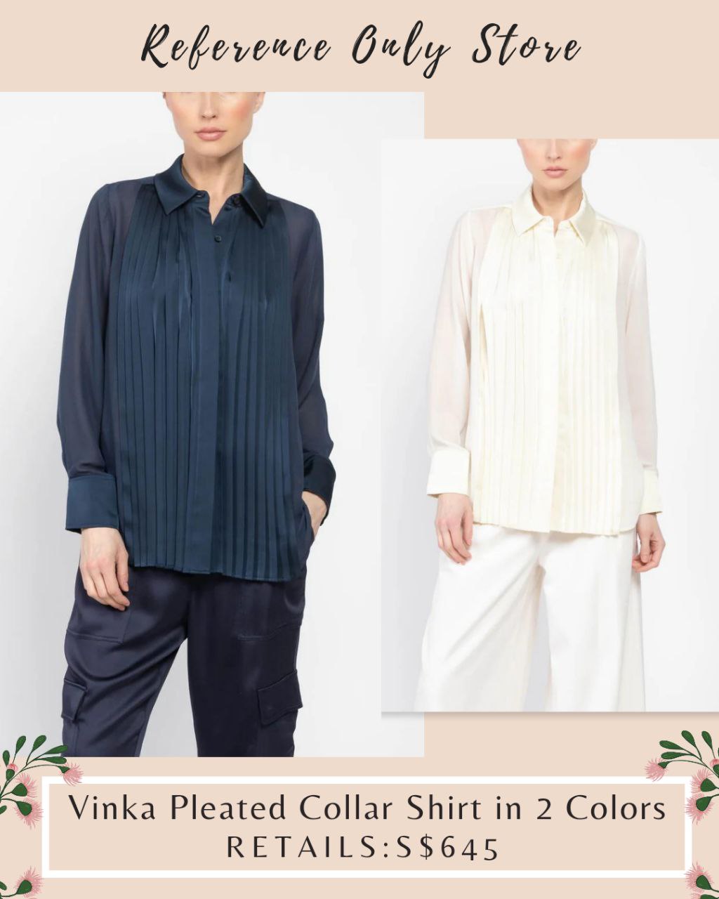 JS Vinka Pleated Collar shirt