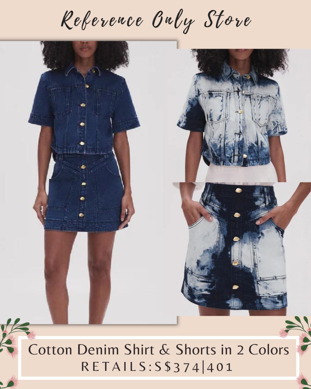 aj cotton denim shirt top and skirt
