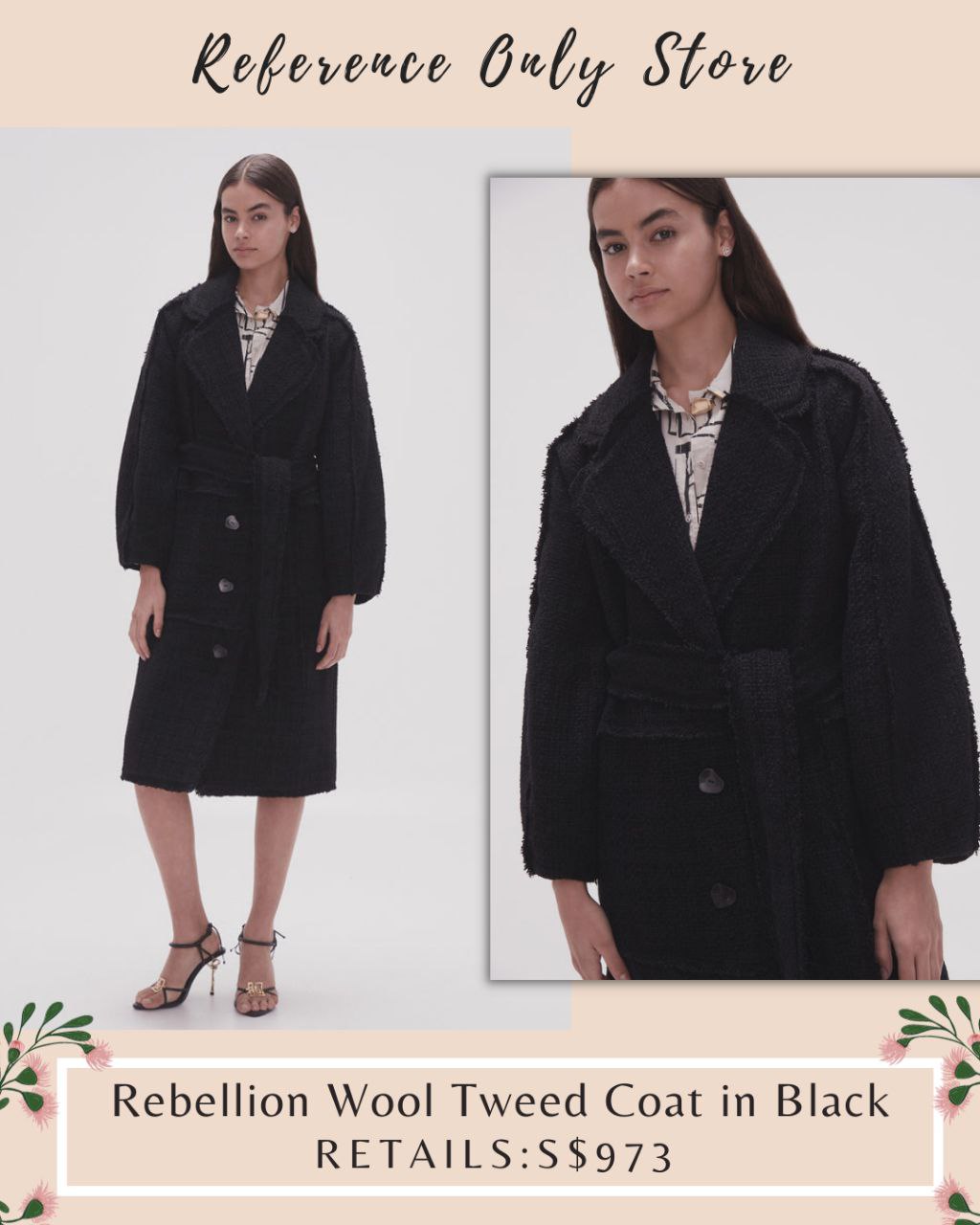 AJ Rebellion Wool Blend Tweed Coat
