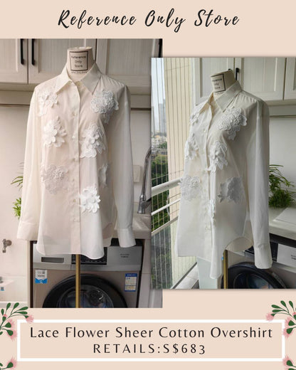 Oro Lace Flower Sheer Cotton Overshirt