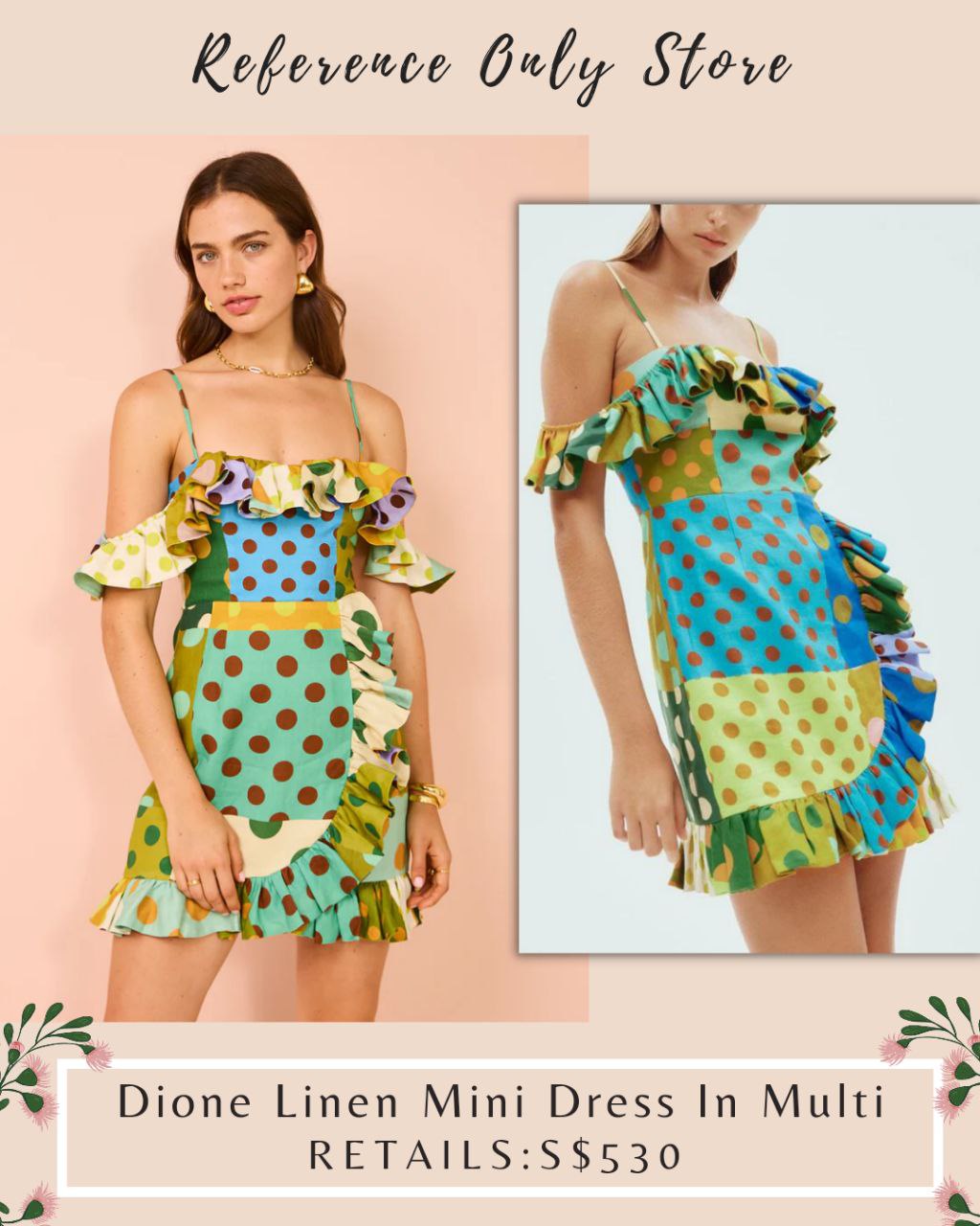 AM Dione Linen Mini Dress in Multi