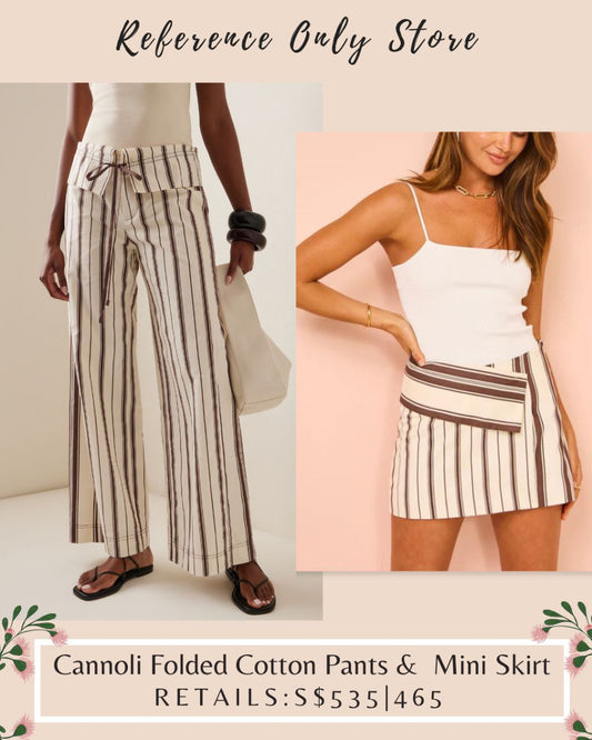 stl Cannoli Folded Cotton Pants & Mini Skirt