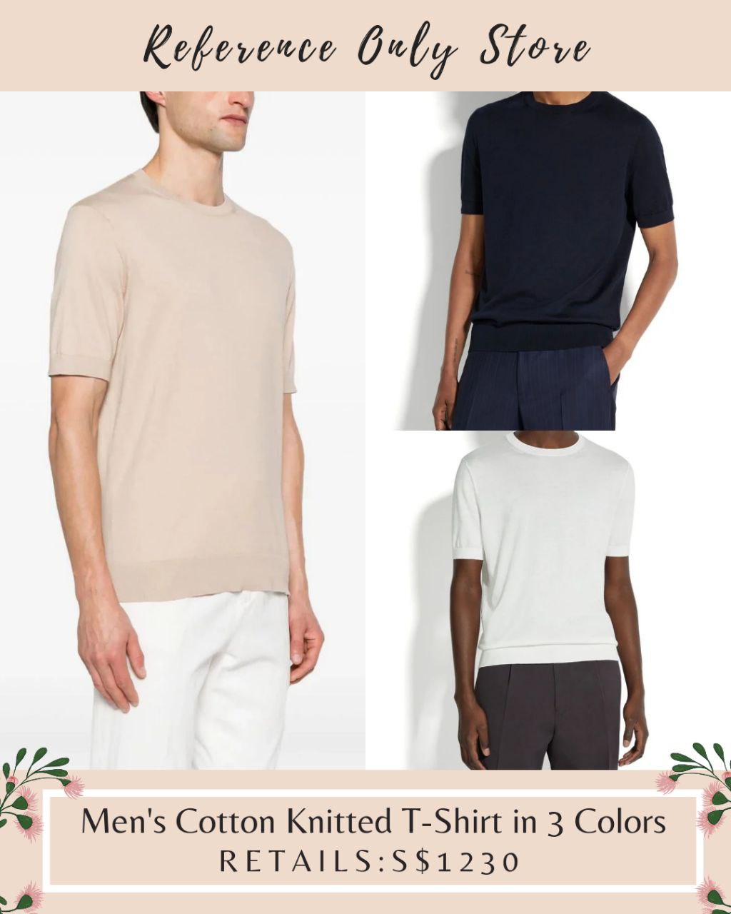 ZN Men's cotton knitted t shirt in 3 colors