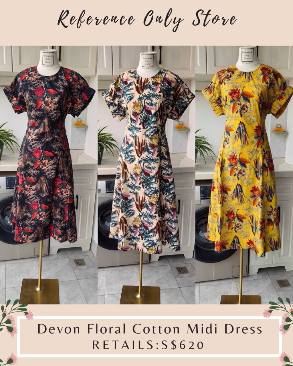 UJ Devon Floral Cotton Midi Dress