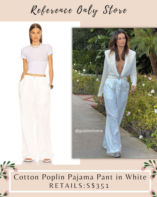 HS Cotton Poplin Pajama Pant in White