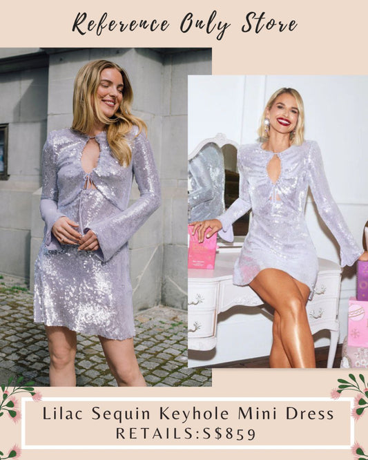 SP Lilac Sequin Keyhole Mini Dress