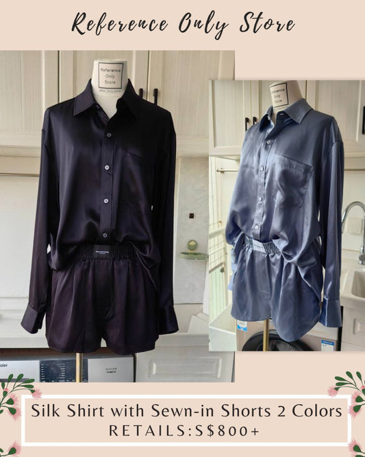 AW Silk Shirt with sewn in shorts in 2 colors