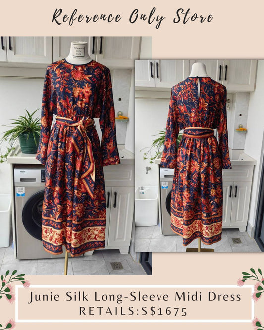 Z Junie Silk Long Sleeve Midi Dress