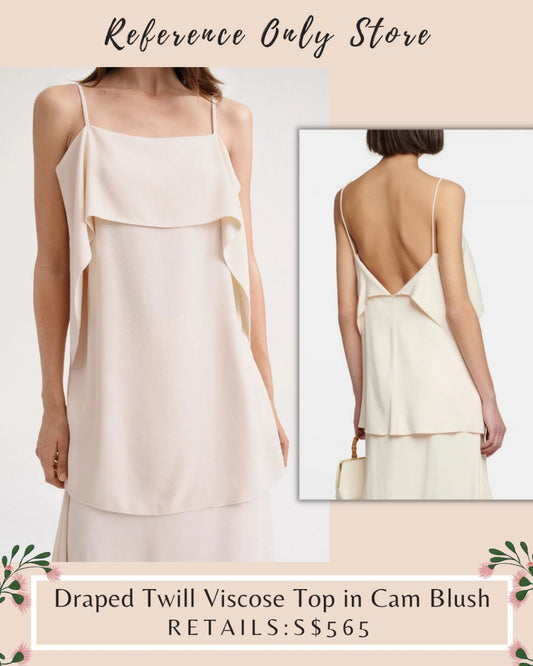 Tot Draped Twill Viscose Top in Cam Blush