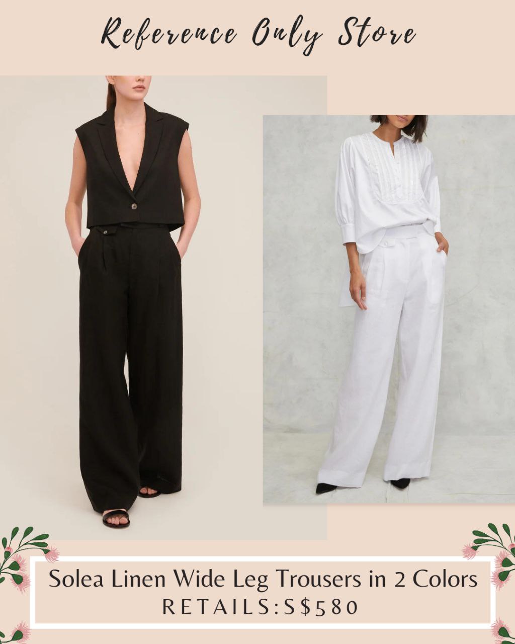 MW Solea Linen Wide Leg Trousers in 2 colors