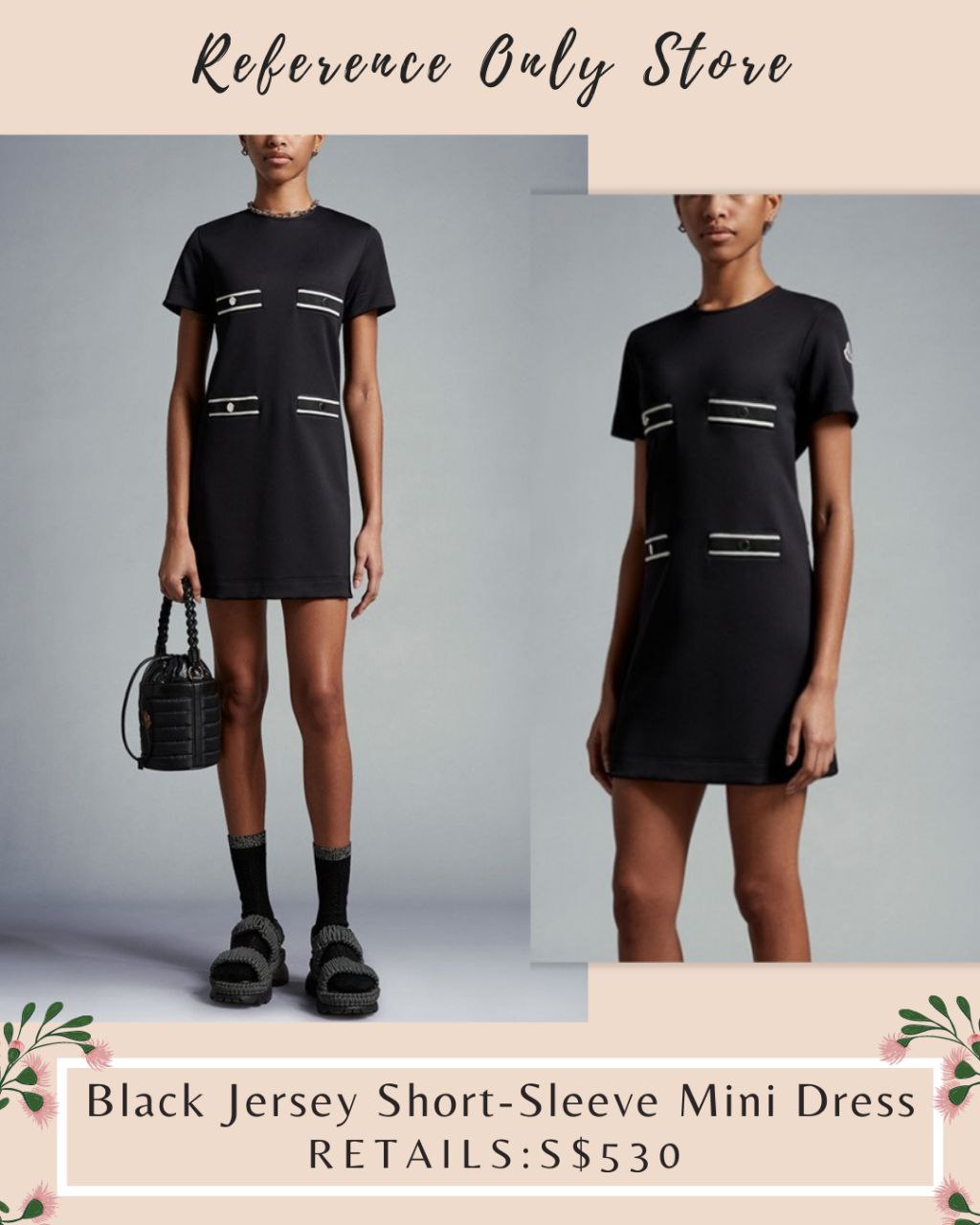 MC Black Jersey Short Sleeve Dress