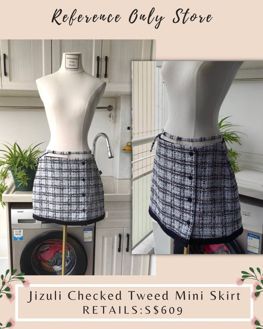 MJ Jizuli Checked Tweed Mini Skirt