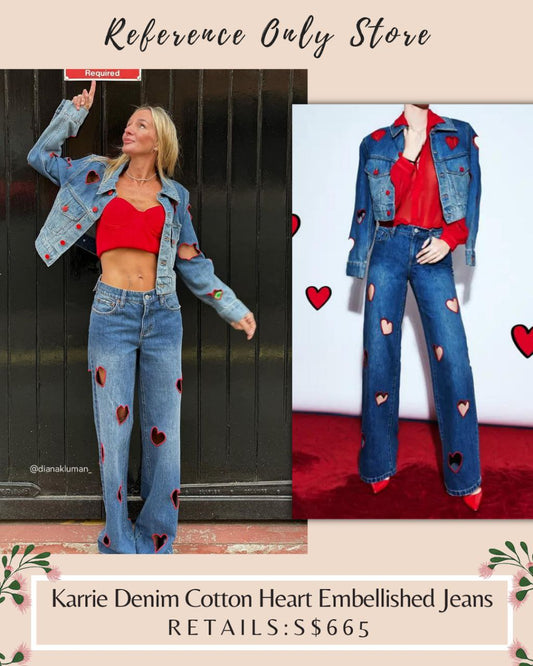 AO Karrie Denim Heart Cotton Heart Embellished Jeans