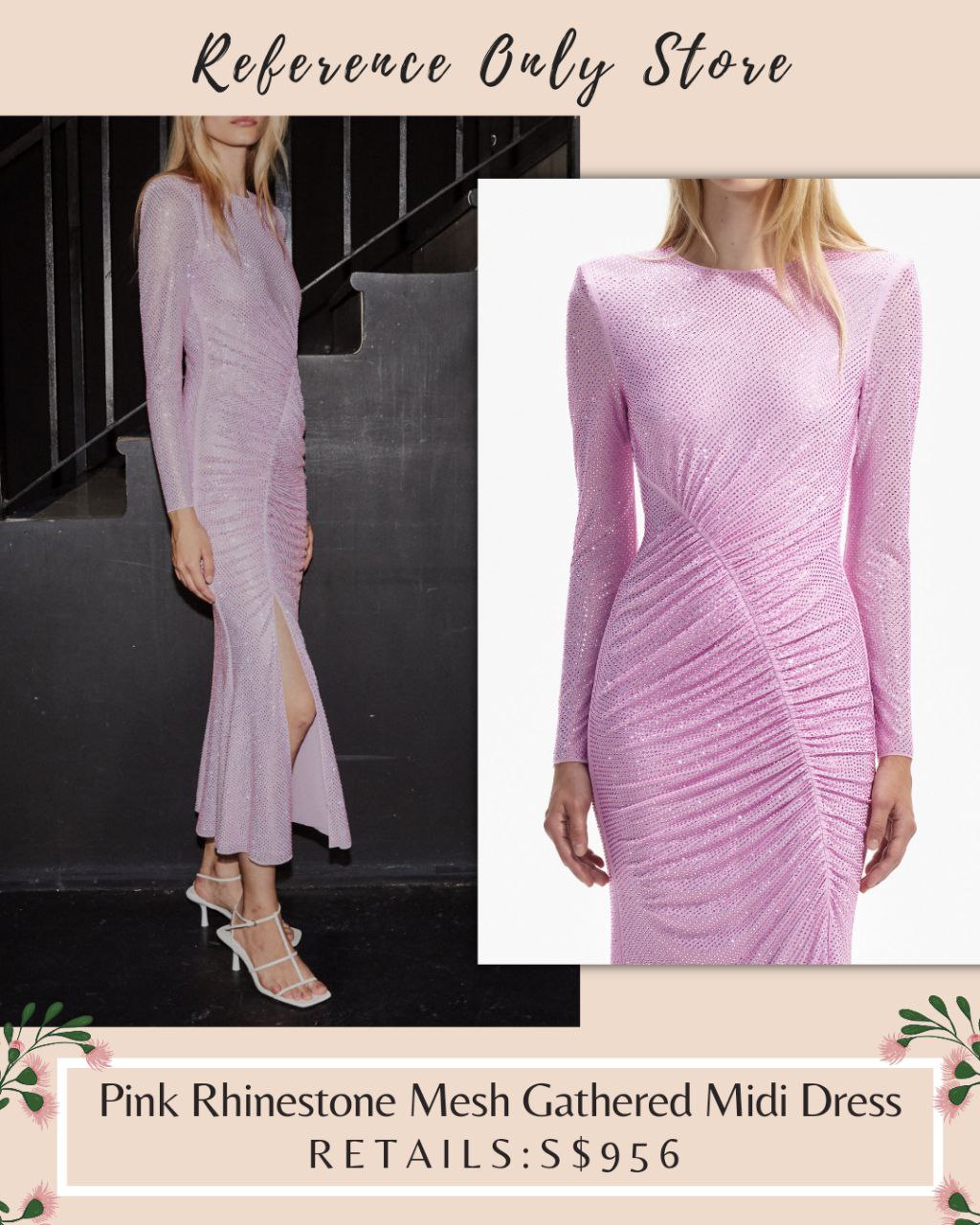 SP Pink Rhinestone Midi Dress