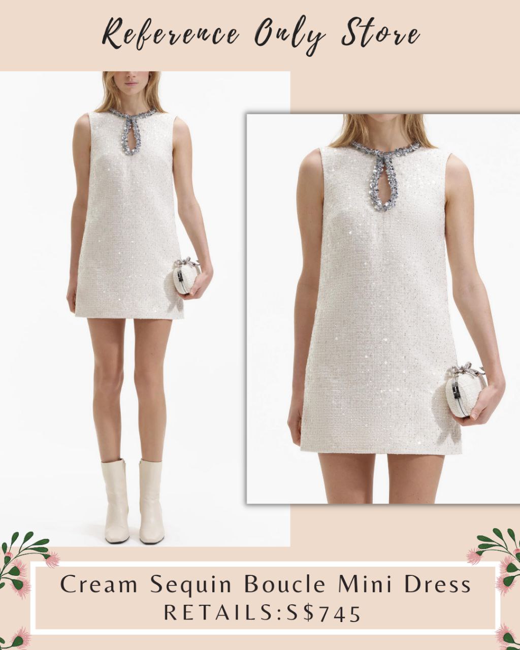 SP Cream Sequin Boucle Mini Dress