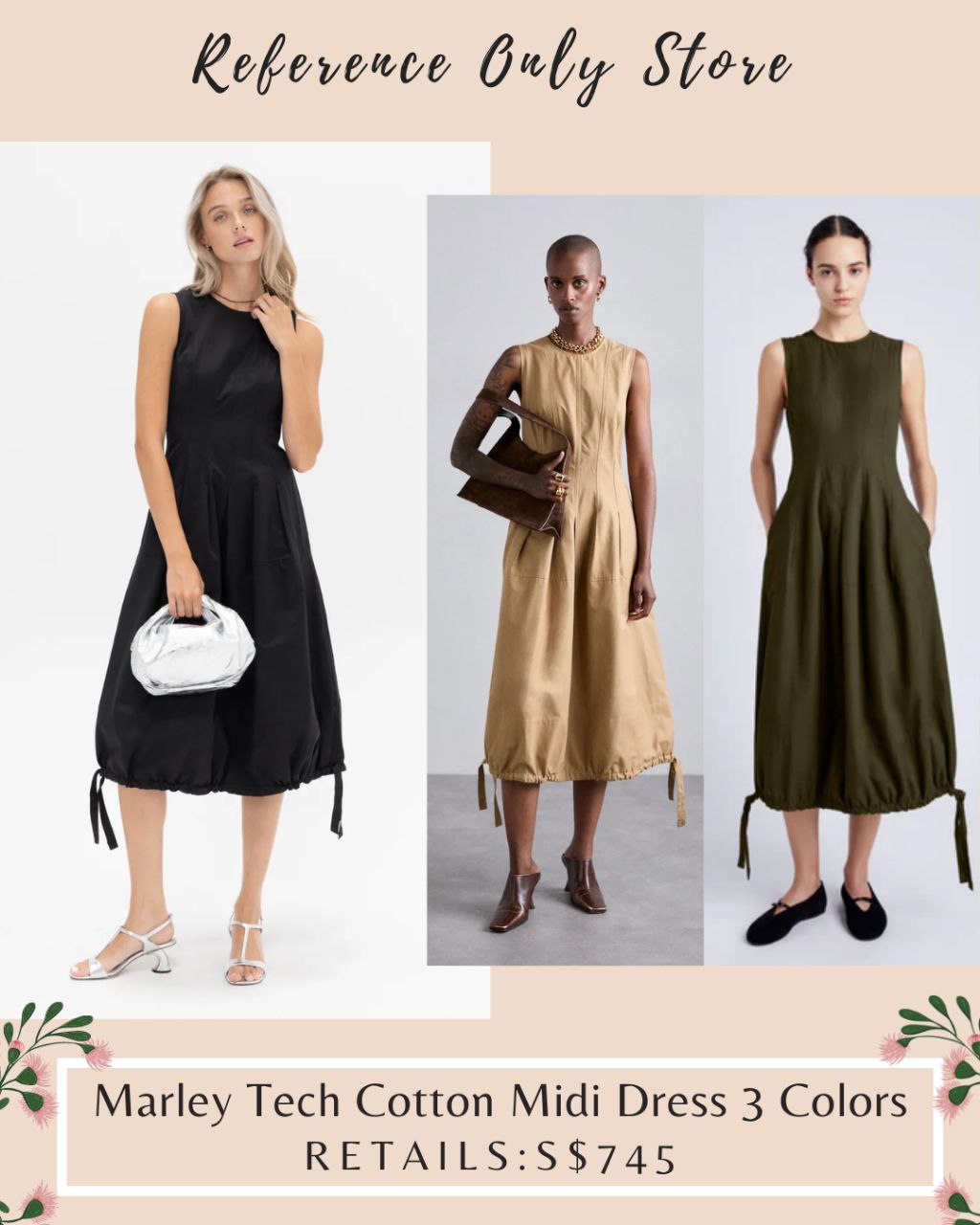 Marley Tech Cotton Midi Dress 3 colors