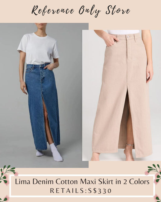 SH Lima Denim maxi skirt in 2 colors