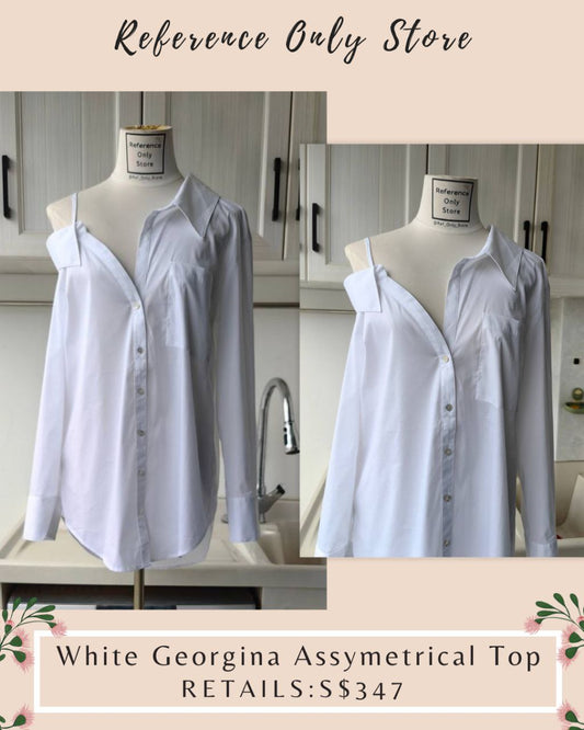 CAS White Georgina Assymetrical Top