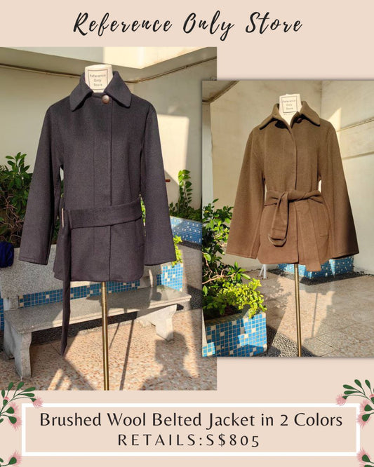 VC Brushed Wool Belted Jacket in 2 colors
