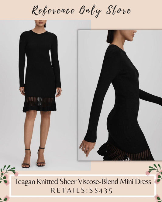 RS Teagan Knitted Sheer Viscose Blend Mini Dress