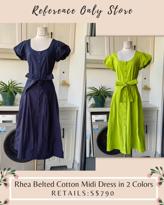 UJ Rhea Belted Midi Dress in 2 colors