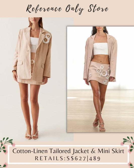AJ Cotton Linen Tailored Jacket & Mini Skirt