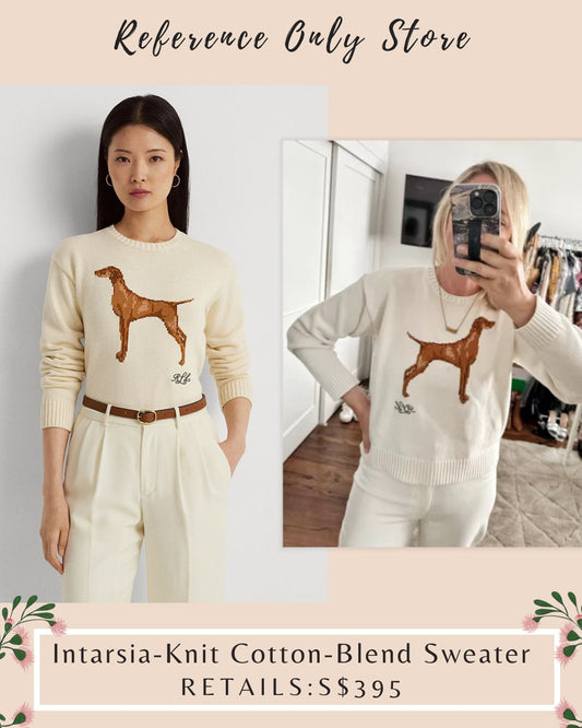 RL Intarsia Knit Dog Pattern cotton sweater