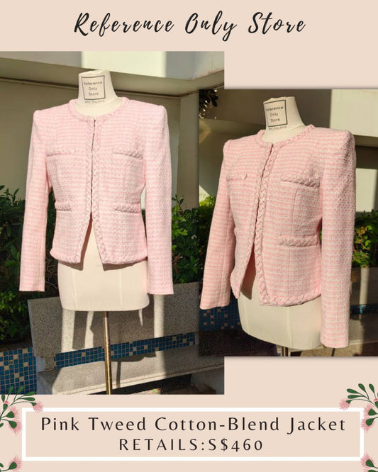 VB Pink Tweed Cotton Blend Jacket