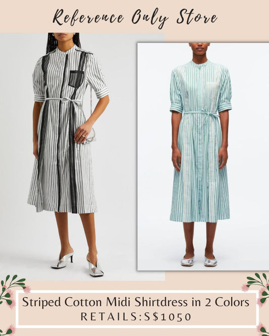 3.1 Striped Cotton Midi Shirtdress in 2 colors