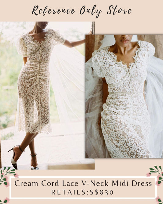 Archive version! SP cream/ ivory cord lace v neck dress