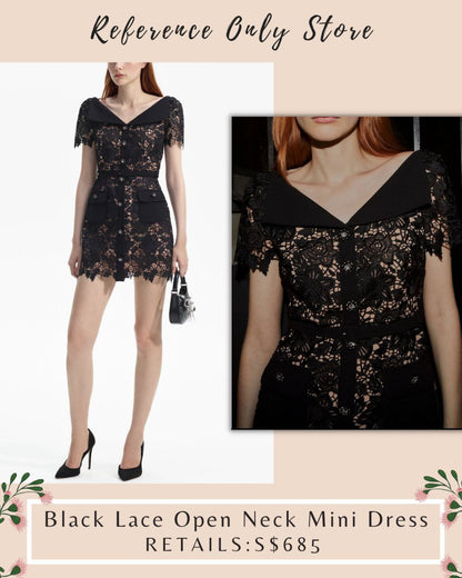 SP Black Lace Open Neck Mini Dress