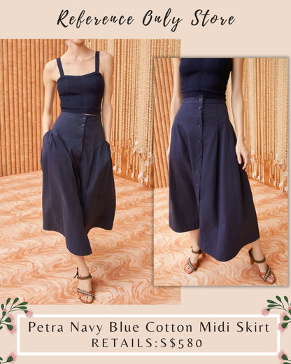 UJ Petra Navy Blue Cotton Blue Skirt