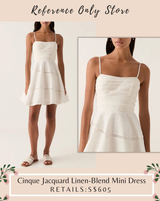 AJ Cinque jacquard linen blend mini dress