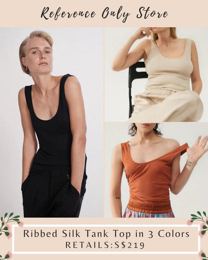 SL Ribbed Silk tank top in 3 colors