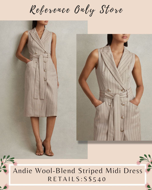 RS Andie Wool Blend Striped Midi Dress