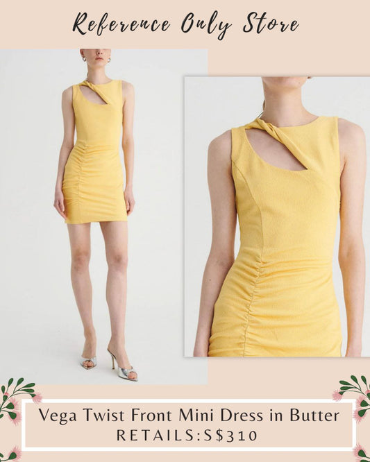 SB Vega Twist front mini dress in butter