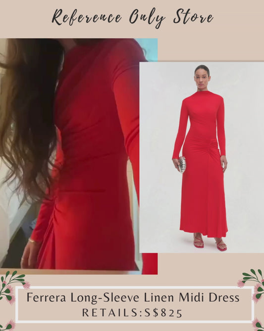 SK Ferrara long sleeve jersey red maxi dress