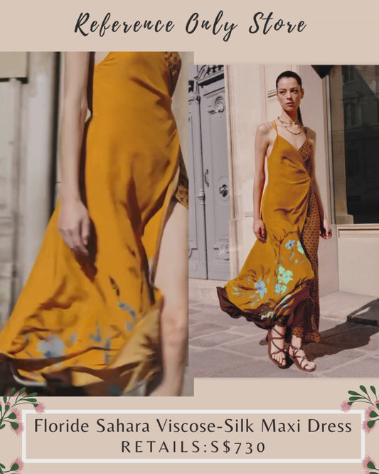 VB Silk viscose floride sahara maxi dress