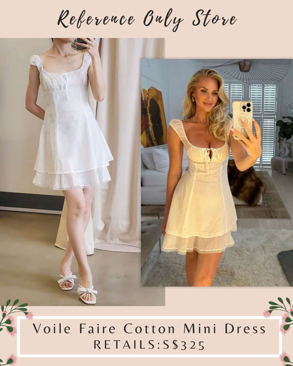 HS Voile fairs cotton white mini dress