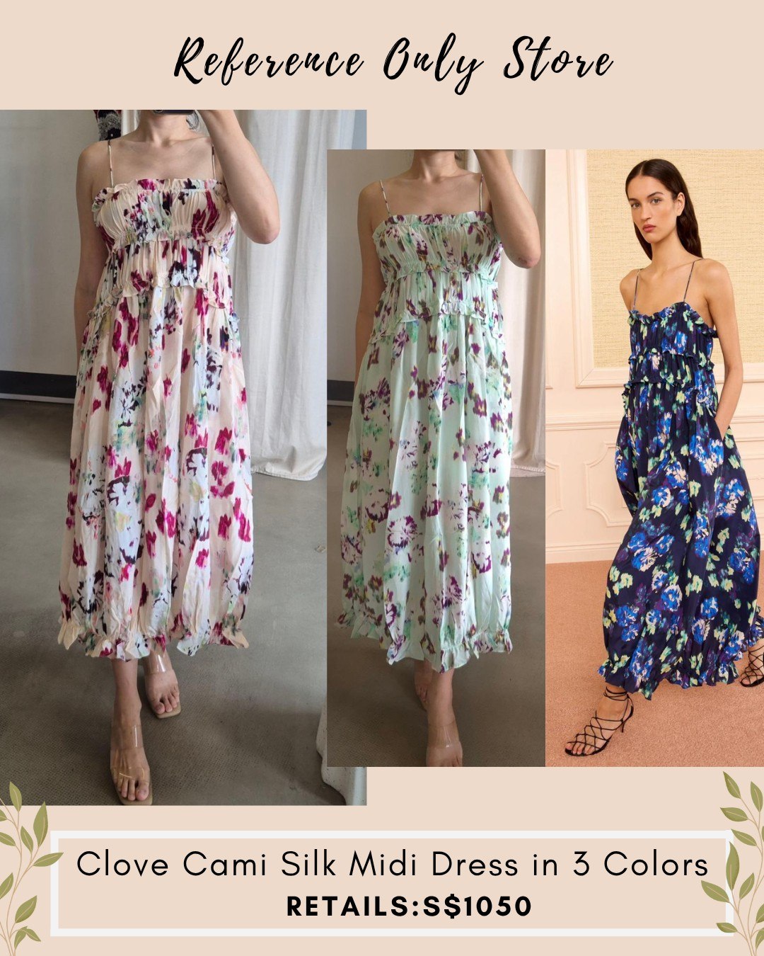 UJ Clove Cami silk dress in 3 colors
