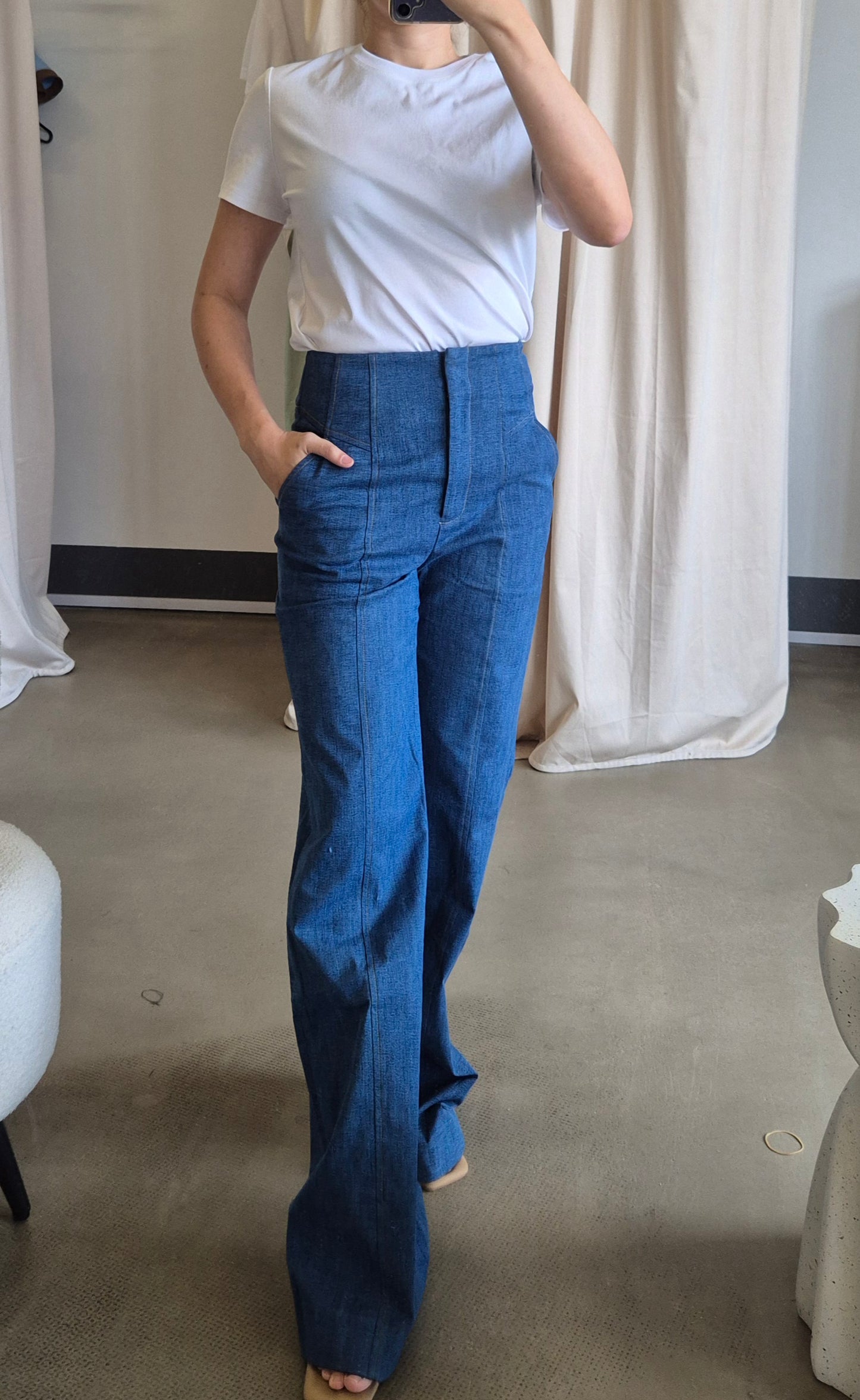 VB denim cotton blend Randy blazer and frenkle pant