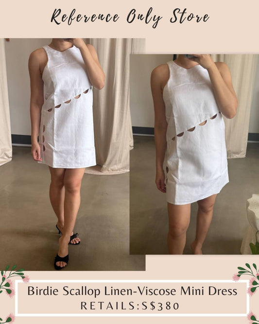 SJ Birdie Scallop viscose linen viscose mini dress