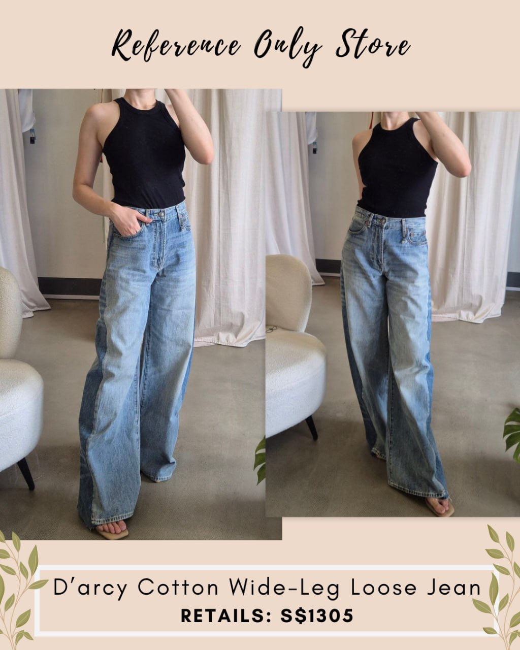 R D'arcy cotton wide leg pants jeans