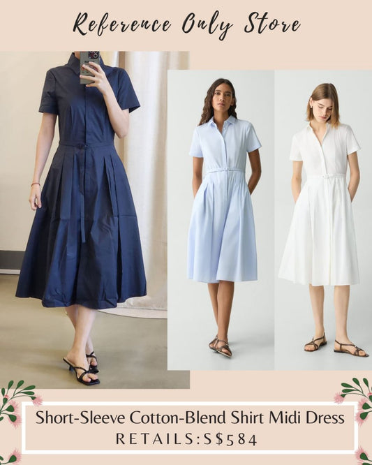 TH short sleeve cotton midi dress